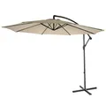 Mendler Ampelschirm Acerra, Sonnenschirm Sonnenschutz, Ø 3m neigbar, Polyester/Stahl 11kg ohne Ständer - creme