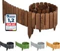 Garronda Beeteinfassung Holz Rollzaun Gartenzaun imprägniert Flexibler Rollborder Rasenkante Palisade Umzäunung für Garten Länge: 200 cm GD-0046 (Dunkelbraun, Höhe: 30 cm)
