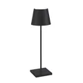 Zafferano, Poldina Pro Lampe, Kabellose, Wiederaufladbare Tischlampe mit Touch Control, Auch für den Außenbereich Geeignet, Dimmer, 2200-3000 K, Höhe 38 cm, Farbe Schwarz