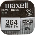 5x Maxell 364 Uhrenzelle : Silber Oxid Knopfzelle SR 621 SW V364 18mAh 1,55 V