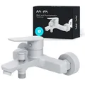 AM.PM Badewannenarmatur Wannenarmatur Weiss Einhebelmischer Wandmontage Bad Messing Badewannen Armaturen