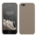 kwmobile Hülle kompatibel mit Apple iPhone SE (1.Gen 2016) / iPhone 5 / iPhone 5S Hülle - Silikon Handy Case - Handyhülle weiche Oberfläche - kabelloses Laden - Taupe