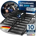 WERKTHOR Auffahrrampe PKW Metall - [2er Set] Auffahrrampen für maximalen Halt [<3t] - Hochbelastbare Rampe Auto für jeden Untergrund - Schwarz