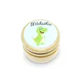 GICO Milchzahndose Dino Zahndose Milchzähne Bilderdose aus Holz mit Drehverschluss 44 mm (Dino)- 7014
