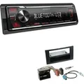 Kenwood KMM-BT209 1-DIN Autoradio Bluetooth USB AUX-In Short Body mit Einbauset für Ford Fiesta V Facelift schwarz