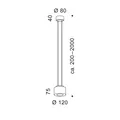 Serien Lighting LED-1er Pendelleuchte REEF Aluminium gebürstet (ohne Baldachin) RF2018 4260331391895