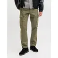 Jack & Jones Cargohose JPSTKANE FRANK CARGO NOOS Baumwollmischung, locker geschnitten grün 29