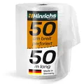 Hinrichs Luftpolsterfolie Rolle 50m x 50 cm perforiert - Ideal für Versand, Verpackung und Umzug - 100% recyclingfähig - Bubble Wrap als Verpackungsmaterial - Noppenfolie - Polstermaterial