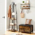 Vintage Garderobenständer Kleiderständer Garderobe mit 3 Ablagen 180 cm LCR80X