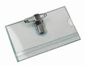 FALAMBI 100 x Namensschilder/Kartenhalter mit Einleger + Clip + Nadel, 90 x 56 mm, zusätzl. 3 Selbstklebende Nadelclipse