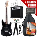 E-Gitarre Einsteiger Set + Stimmgerät Gigbag Tragetasche für werdende Headbanger