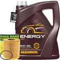 MANN ÖLFILTER + 5L MANNOL 5W-30 MOTORÖL für FORD C-MAX GALAXY KUGA TRANSIT TDCI