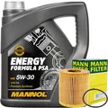 MANN ÖLFILTER + 4L MANNOL ENERGY FORMULA 5W30 PSA MOTORÖL B71 2290 9.55535-S1 S3