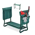 Relaxdays, grün Kniebank, weiches Kniebank Gartenbank + Tasche GRÜN, Grün 