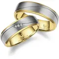 Partnerring MARRYA "Diamant Titan Ringe Trauringe Eheringe Partnerringe" Gr. 50, silber (damen ring, silber, gold), Fingerringe, Damen, 50, Titan