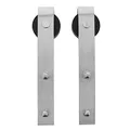 INTERSTEEL - 2-teiliges Laufrollen-Set "Basic Edelstahl gebürstet" - Schiebetürrollen für Schiebetüren, Innentüren und Wandschränke - 290 mm