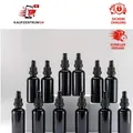 Pipettenflasche 50ml Schwarz, 12er Set für ätherische Öle und Kosmetik