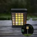 MeLiTec Solar-Gartenleuchte SO46, Flackern, LED-Gartenlampe, Tisch- & Stehlampe