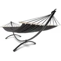 di volio Hängematte mit Gestell Outdoor RIMINI - Komfort Hängeliege im edlen Design - Schwarz - Schwarz