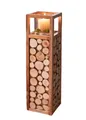 Dekoleidenschaft Bodenwindlicht "Holzscheiben", Windlichtsäule, Holz Dekosäule mit Windlicht, 58 cm (1 St), hoch, Kerzenständer, Holzsäule, Windlicht, Kerzensäule, Bodenlaterne