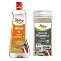POLIBOY Möbel Öl - Nährendes Holzpflegemittel für Holzmöbel - Farbloses Holzöl - 1x 500 ml - Mit Baumwolltuch - Made in Germany