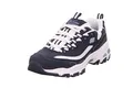 Skechers Damen D'lites Biggest Fan Sneakers, Navy Trubuck White Mesh Carolina Blue Trim, 41.5 EU