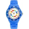Alienwork Kids Lernuhr Kinderuhr Jungen Mädchen Blau Silikon-Armband Mehrfarbig Kinder-Uhr Wasserdicht 5 ATM Zeit Lernen