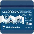 Clairefontaine 4x Akkordeon-Zeichenbuch 7,4x7,4cm 18 Seiten/9 Blatt Blau 975968C