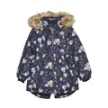 MINYMO Winterjacke für Mädchen Blumen navy Gr. 134 (134)