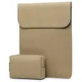HYZUO 15-16 Zoll Laptop Hülle Tasche Laptophülle für MacBook Pro 16 M4/M3/M2/M1 A3403 A3186 A2991 2025-2019, XPS 15, MacBook Pro 15 2015-2012 A1398, Kunstlederhülle mit Tragetasche, Khaki