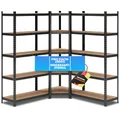 ALL Premium Schwerlastregal Eckregal 180x70x40 cm + 2X 180x90x40 cm Schwarz - 3750kg Traglast – stabiles Eckregal stehend, vielseitiges Regalsystem, Corner Shelf, ideal für Keller & Lager