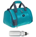 Sporttasche klein Damen Herren Kinder Trainer Small 42 cm 18 L Reisetasche Sport Reise Gymbag Arbeit Fitness Schule Gym Bag Tasche 1242 + Trinkflasche (Petrol Türkis (türkis))