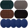 Flicken zum Aufbügeln, 25 Stück, 5 Farben, oval, Veloursleder, Rindsleder, Ellenbogen, Knie, zum Aufbügeln, Samt, für Pullover, Ausbesserungen, Basteln, Reparatur-Set für Kleidung, Jeans