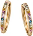 Firetti Paar Creolen Schmuck Geschenk Silber 925 Ohrschmuck Ohrringe Regenbogen, mit Topas (behandelt), Amethyst, Citrin, Peridot, Rhodolith, Topas