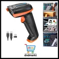 Kabelloser Handheld-Barcode-Scanner 1D Laser Wireless und USB-Wired mit Akkus...