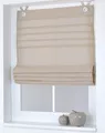 Raffrollo / Ösenrollo Kessy Biese ohne Bohren | natur 60x140