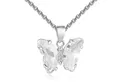 Firetti Kette mit Anhänger Schmuck Geschenk Silber 925 Halsschmuck Ankerkette Schmetterling, Made in Germany - mit Zirkonia (synth)