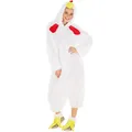 Huhn Kostüm, lustige Kostüme Männer, Faschingskostüme Damen lustig, Tierkostüme für Erwachsene, Hühner Tier Kostüm Erwachsene, Faschingskostüm mit Plüsch Federn, Männer Kostüm, Fun (XL | Nr. 300868)