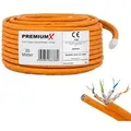 PremiumX CAT 7 Netzwerkkabel 20m LAN Kabel Duplex Kupferkabel Ethernet Datenkabel S/FTP PiMF PoE Eca Kat7 Verlegekabel Installationskabel für mühelo