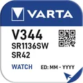 2x V344 Uhren-Batterie Knopfzelle = SR1136SW SR42SW VARTA