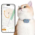 Pawfit Lite für Katzen 4G GPS-Tracker | Ultrakompakt <18g | Echtzeit-Tracking & Aktivität | Standortverlauf | Sicherheits-Halsband inkl. | Fliedergrau