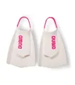 Arena Powerfin Pro II Schwimmflossen, Unisex, für Erwachsene, Damen und Herren, Silikon, Kurze Blattflosse, Links-rechts angepasst, Größen 42,5–43,5, Weiß/Shocking Pink