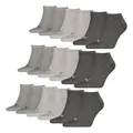 PUMA 9 Paar Unisex Herren Damen Sportsocken Kurzsocken Sneaker Socken, Farbe:Grau, Größe:39-42, Artikel:-800 anthracite/l mel grey/m mel grey