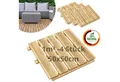 Floranica Trittsteine Holzfliese Terrassenfliese Massives Lärchenholz Balkonfliesen, 50x50 cm, Unbehandelt, 4-St., Fein Geriffelt Bodenbelag mit Drainage Balkon-Bodenbelag für Outdoor