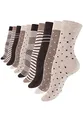 Vincent Creation 10 Paar Süsse Damensocken & Mädchensocken Dot´s and Stripes, Baumwolle - gepunktet und geringelt (as3, numeric, numeric_35, numeric_38, regular, regular, braun/beige)