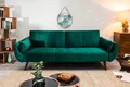 riess-ambiente Schlafsofa DIVANI 220cm smaragdgrün / braun, Einzelartikel 1 Teile, Wohnzimmer · Samt · 3-Sitzer · Couch mit Bettfunktion · Retro Design