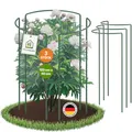 TTL GARDEN Strauchstützen 120cm x 40cm 3er Set - Pflanzenstütze Stahl rostfrei Kunststoff beschichtet - Pflanzenhalter Staudenhalter Blumenhalter - Hortensie Rose Pfingstrose Ø 5,5mm grün