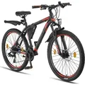 Licorne Bike Effect Premium Mountainbike Aluminiumrahmen Shimano,Zoll:26.00;Farbe:Schwarz/Orange (2xDisc-Bremse) - Orange