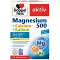 Doppelherz Magnesium aktiv, 30 Tabletten, Magnesiumoxid+Calcium+Kalium, hochdosiert, 500mg
