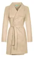 malito – Damen Trenchcoat einfarbig mit Gürtel & Taschen – klassischer Mantel für Herbst & Winter – schicker Übergangsmantel 15142 (Beige | Größe XXL)